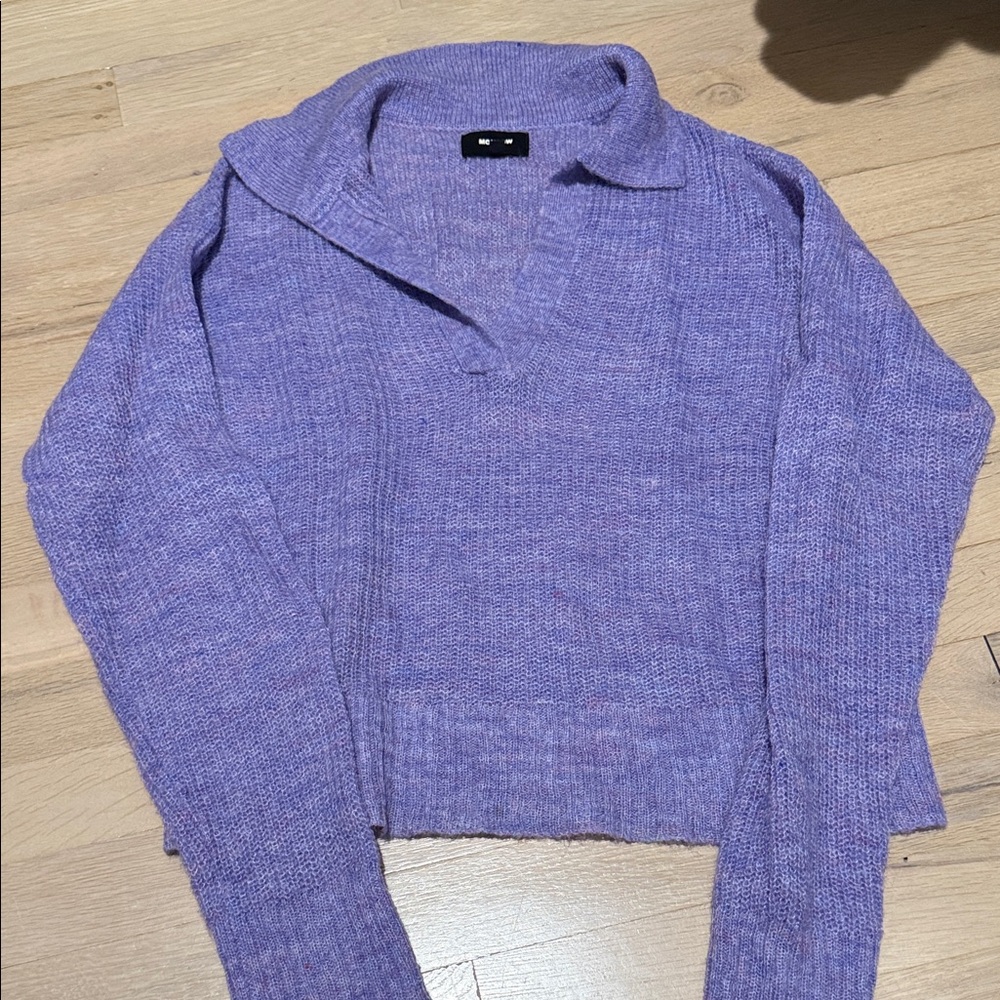 Monrow Lavender Cowl Neck Sweater